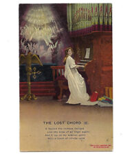 c.1900s The Lost Chord (2) Church Poem Religious Undivided Postcard UNPOSTED picture
