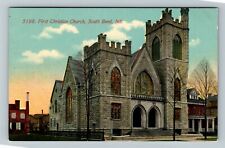 South Bend Indiana, FIRST CHRISTIAN CHURCH, Exterior Vintage Postcard picture