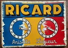 Antique Tole plate petanque counter RICARD ball competition marseille 45x32cm picture