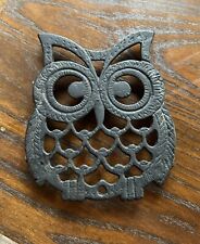 Vintage Black Cast Iron Owl Trivet  5.5 Inch Tall 4.5” Wide - Unmarked picture