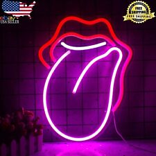Lips Neon Sign, Flame Red Lips, Big Tongue Shape Neon Sign for Wall Decoration picture