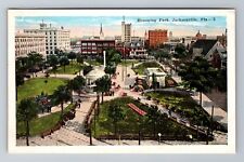 Jacksonville FL-Florida, Hemming Park, Aerial, Antique Souvenir Vintage Postcard picture