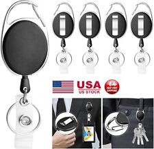 1/2/4PCS Retractable Badge Holder with Carabiner Reel Clip Key Ring for ID Card picture