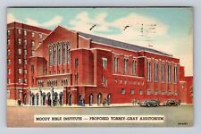Chicago IL-Illinois, Moody Bible Institute, Auditorium, Vintage c1957 Postcard picture