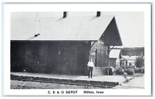 c1960 CBO Depot Exterior Building Train Station Railroad Milton Iowa IA Postcard picture