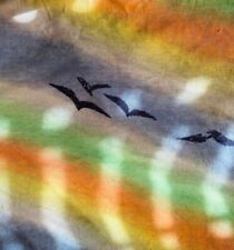 Vintage Stretch Knit Fabric Rainbow Seagulls Sunset Kids 1.5 Yards picture