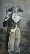 1890 Vintage Magazine Illustration Actor Joseph Jefferson Bob Acres in Uniform picture