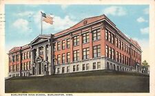 Burlington IA~Flag Over Hillside High School 1920s To WA Carnes of South Ottumwa picture