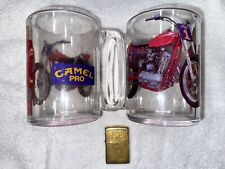 Vintage 1996 Camel Western Beast Brass Zippo Lighter & Matching Camel Drink Cups picture