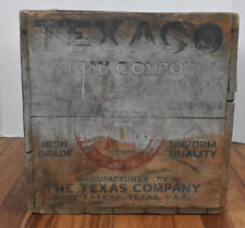 Vintage Texaco Thuban Compound Gear Oil Wood Advertising Crate Port Arthur TX picture