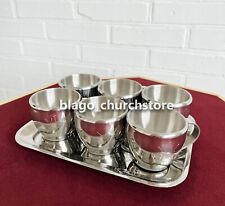 Church Drinking Set 6 zeon cup and plate stainless steel 7.87