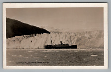 Postcard RPPC S.S. Yukon at the Columbia Glacier  Alaska Ordway Photo c1930-1940 picture
