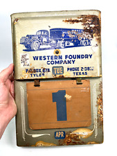 vtg Tyler texas TX Western Foundry Company Advertising Calendar wesco cast iron picture