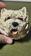 Vtg 1991 Bossons Chalkware West Highland Terrier Wall Hanging, Small Flaw picture