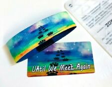 ZOX **UNTIL WE MEET AGAIN** Silver Strap large NIP Wristband w/Card  picture