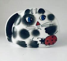Ceramic Cat Letter Napkin Holder Cat With Ladybug Helena Tilk Hand Painted picture