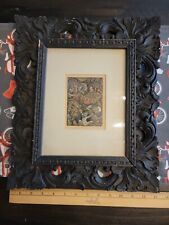 Indonesian Balinese Bali Miniature Art Carved Wood Frame Antique picture