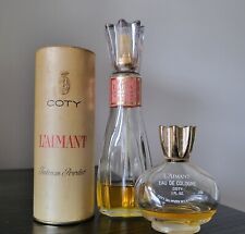 Vintage Coty L'AIMANT Cologne Bottles + Talc Lot picture