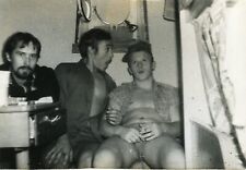 Shirtless Affectionate Handsome young men couple have fun odd gay int vtg photo picture