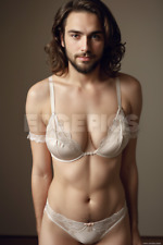 Shirtless Male Model Photo Cross Dresser Man 8x10 Cross Dressing Men in Panties picture