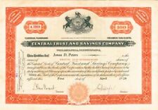 Central Trust and Savings Co. - Stock Certificate - Banking Stocks picture