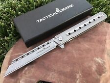 Full Tc4 Titanium EDC Folding Knife Damascus Steel Tanto Blade Ball Bearing picture