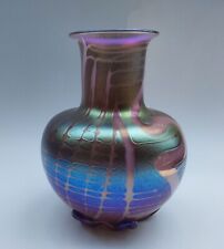 BEAUTIFUL Iridescent ART Glass VASE by  James Norton Calgary Artist Signed MINT picture
