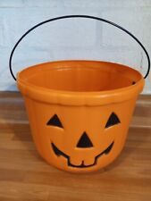 Vintage GENERAL FOAM Blow Mold Jack-O-Lantern Pumpkin Halloween Candy Bucket USA picture