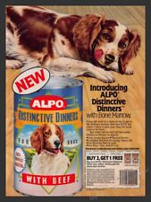 Alpo Distinctive Dinners Dog Food Brittany Spaniel 1980s Print Ad 1986 picture