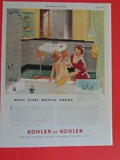 1947 KOHLER of KOHLER Bath Scene Mother Young Girl art print ad picture