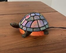 Vintage Tiffany Style Stained Glass Turtle Accent Lamp picture