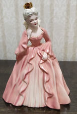 Vintage Florence Ceramics Her Majesty Figurine Mauve Pink  Dress Gold picture