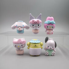 6pcs Cute Bath Hello Kitty My Melody Cinnamoroll Figure Toy Cake Toppers Doll picture