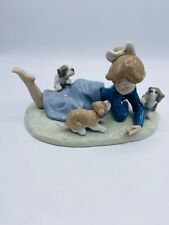 Lladro #5594 Playful Romp Girl & Puppies 1988 picture