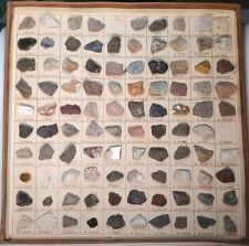 Vintage 1940's-50's Rocks & Minerals Of The U.S.  Display Card Set Of 97 Rocks  picture