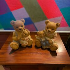 Homco Bear Family #1444 Father/Daughter & Mother/Son Figures Set of 2 picture