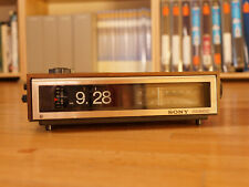Sony Flip Clock Alarm Vintage Radio Teak Danish Style Restored 50Hz 60Hz switch picture