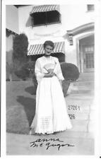 Vintage ANTIQUE FOUND PHOTO bw  Woman Holding Fan PORTRAIT 05 11 B picture