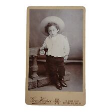 Antique Boy Cabinet Card Photographs by George Hooper Photo Card 1904 picture