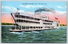 New Orleans Louisiana~Excursion Steamer JS De Luxe~Vintage Linen Postcard picture