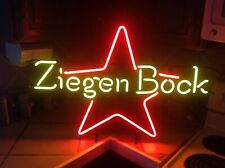 New Ziegen Bock Star Neon Light Sign Lamp Poster Real Glass Beer Bar 19X15 picture
