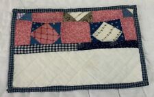 Vintage Antique Quilt Table Topper Or Doll Quilt, Hand Quilted, Patchwork, Pink picture