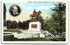 1925 ATLANTA GA GENERAL JOHN B GORDON MONUMENT AT CAPITOL  POSTCARD P4901 picture