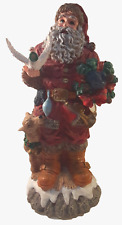 Musical Santa Statue Old Fashioned Figurine w/ Deer Dove Wreath Hasbro EXCELLENT picture