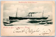 Postcard Norddeutscher Lloyd Bremen Steamship Trave 1899 UDB B41 picture