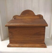 Vintage Solid Wooden Carved Storage Recipe Box Countertop Farmhouse MCM picture