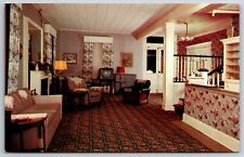 Asbury Park New Jersey~Hotel Brighton Interior~Lobby~TV~1950s Postcard picture