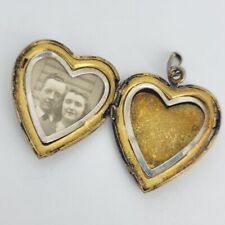 WWII Era Heart Locket with Couple Photo picture