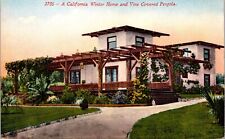 Vintage Architecture California Winter Home Pergola Divided Back Postcard 10G picture