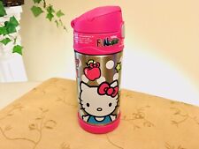 HELLO KITTY Thermos Funtainer Water Bottle Insulated Flip Lid Straw 12 oz New picture